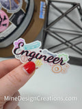 Engineer Doodle Clear Backing Sticker
