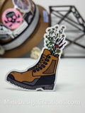 Work Boot Bouquet / Hiking Boot Clear Backing Sticker