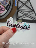 Geologist Doodle Clear Backing Sticker