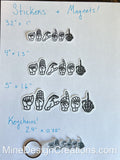 ABCDE FU Sign Language Sticker