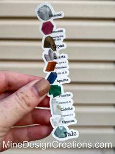 Mohs Scale with Labels Sticker