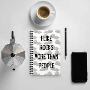 I Like Rocks More than People Spiral dotted notebook