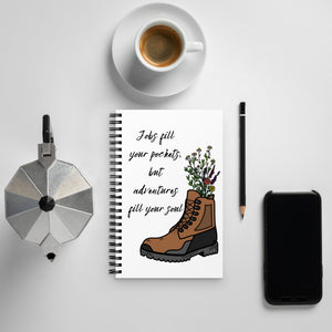 Adventures / Floral Boot Spiral notebook