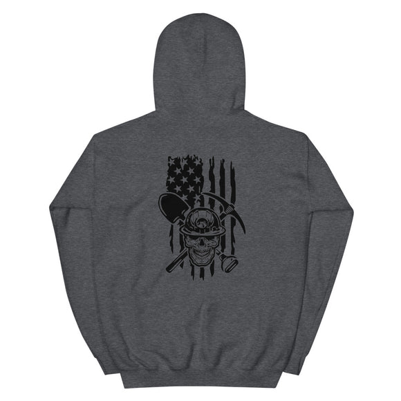 Mining Skull with Distressed Flag Unisex Heavy Blend Hoodie