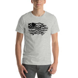 Mining Skull with USA Flag Horizontal Tshirt